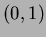 $(0,1)$