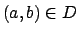 $ (a,b)\in D$
