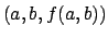 $ (a,b,f(a,b))$