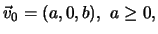 $ \vec v_0 = (a,0,b),\ a\geq 0,$