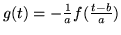 $g(t) = -\frac{1}{a}
f(\frac{t-b}{a})$