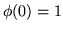 $\phi(0) = 1$