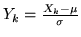 $Y_k = \frac{X_k-\mu}{\sigma}$