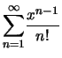 $ \displaystyle{\sum_{n=1}^\infty}\dfrac{x^{n-1}}{n!}$