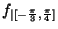 $f_{\vert[-\frac{\pi}{3} ,\frac{\pi}{4}]}$