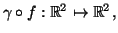 $ \gamma\circ f : {\mathbb{R}}^2\mapsto {\mathbb{R}}^2,$