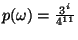 $ p(\omega)=\frac{3^i}{4^{11}}$