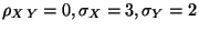 $ \rho_{X\,Y}=0,\sigma_X=3,\sigma_Y=2$