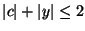 $\vert c\vert +\vert y\vert\leq 2$