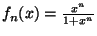 $f_n(x)=\frac{x^n}{1+x^n}$