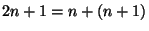 $ 2n+1=n+(n+1)$