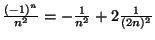 $ \frac{(-1)^n}{n^2}=-\frac1{n^2}+2\frac{1}{(2n)^2}$