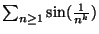 $\sum_{n\geq 1} \sin(\frac{1}{n^k})$