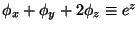 $ \phi_x+\phi_y+2\phi_z\equiv e^z$