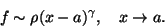 \begin{displaymath}f \sim \rho (x-a)^\gamma,\quad x\rightarrow a.\end{displaymath}